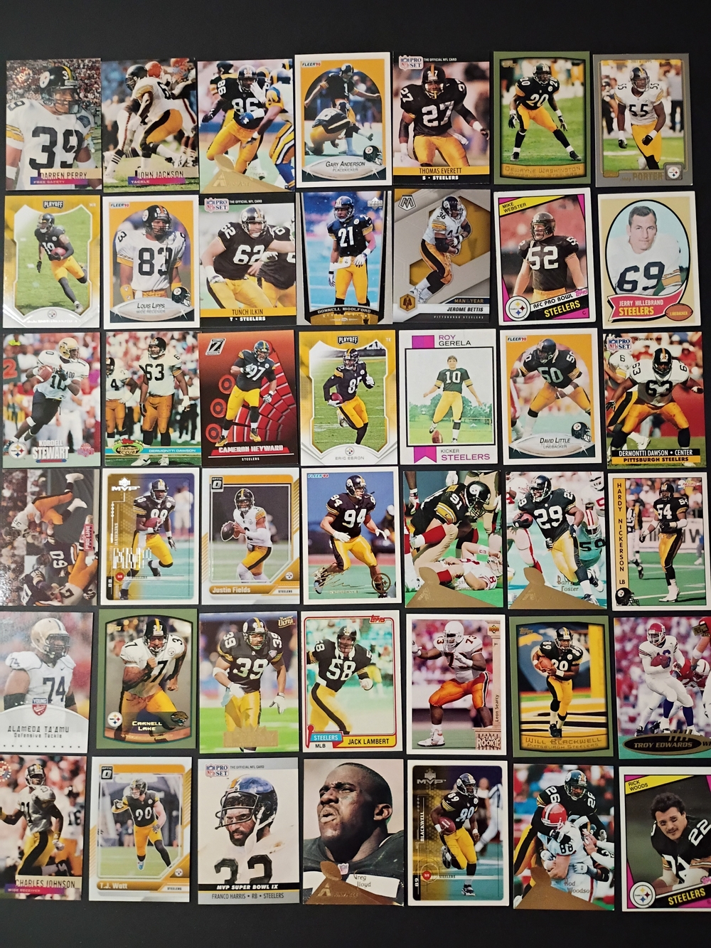 42 Pittsburgh Steelers footballl Cards TJ Watt Franco Harris Bettis Woodson